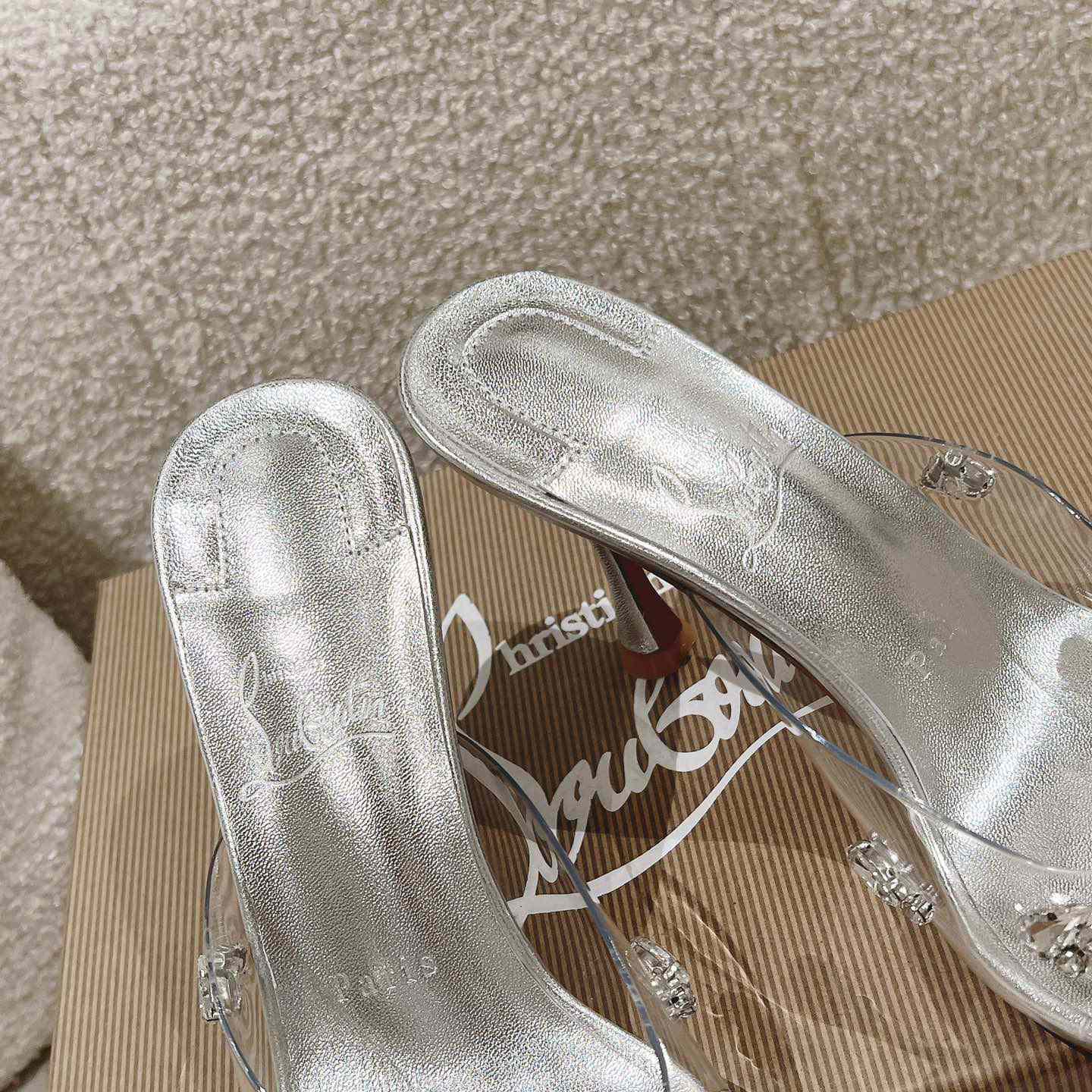 Christian Louboutin Degraqueen 85mm Crystal-embellished Mules - DopestKickz