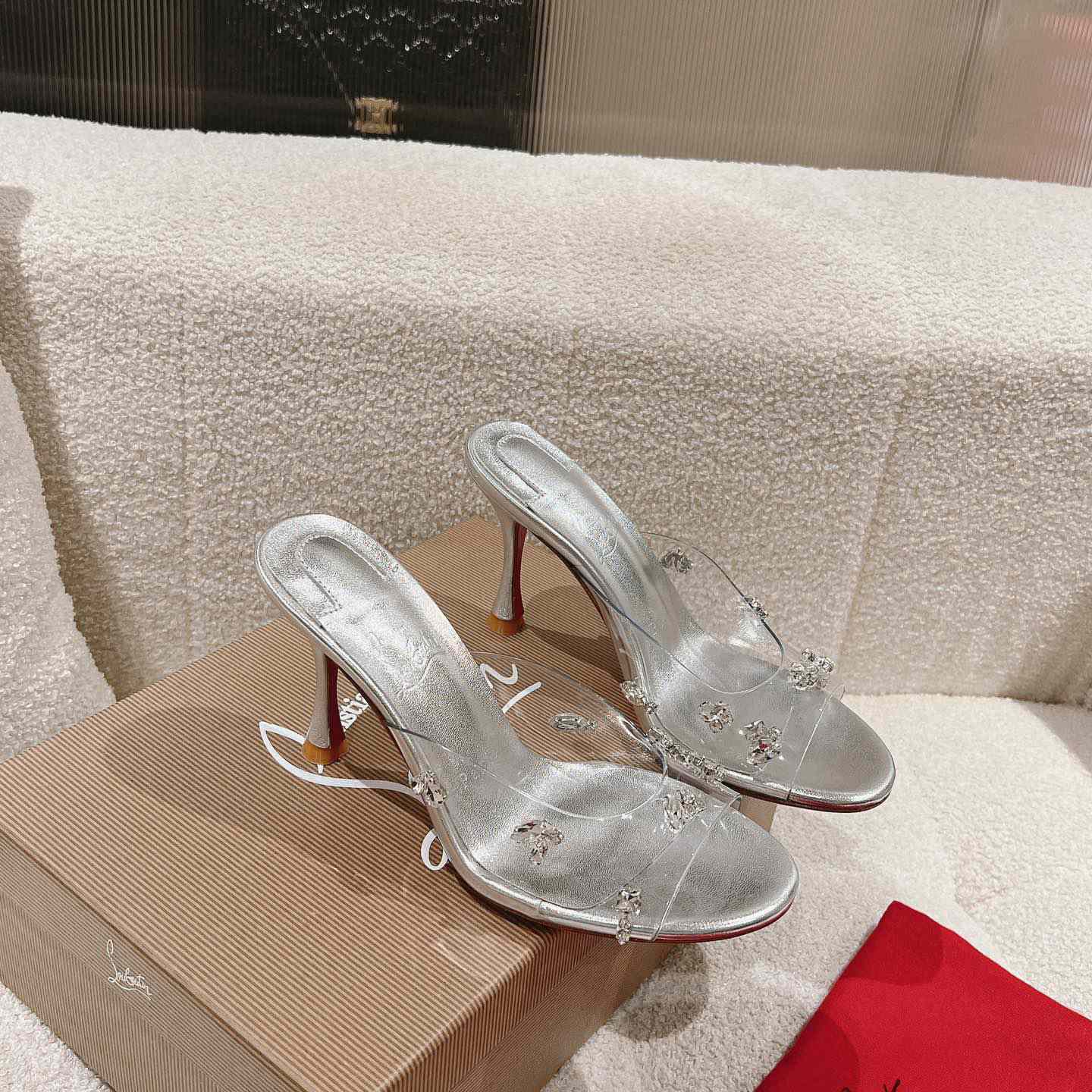 Christian Louboutin Degraqueen 85mm Crystal-embellished Mules - DopestKickz