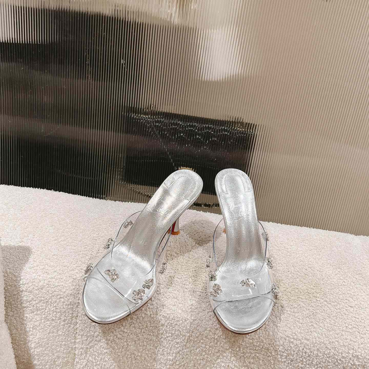 Christian Louboutin Degraqueen 85mm Crystal-embellished Mules - DopestKickz