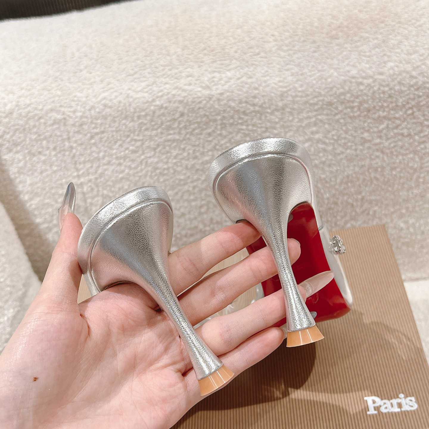 Christian Louboutin Degraqueen 85mm Crystal-embellished Mules - DopestKickz