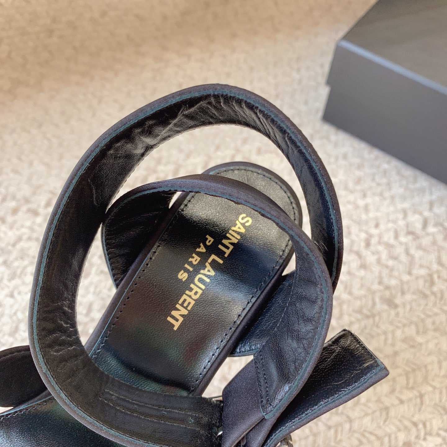 Saint Laurent Bianca Platform Sandals In Satin Crepe - DopestKickz