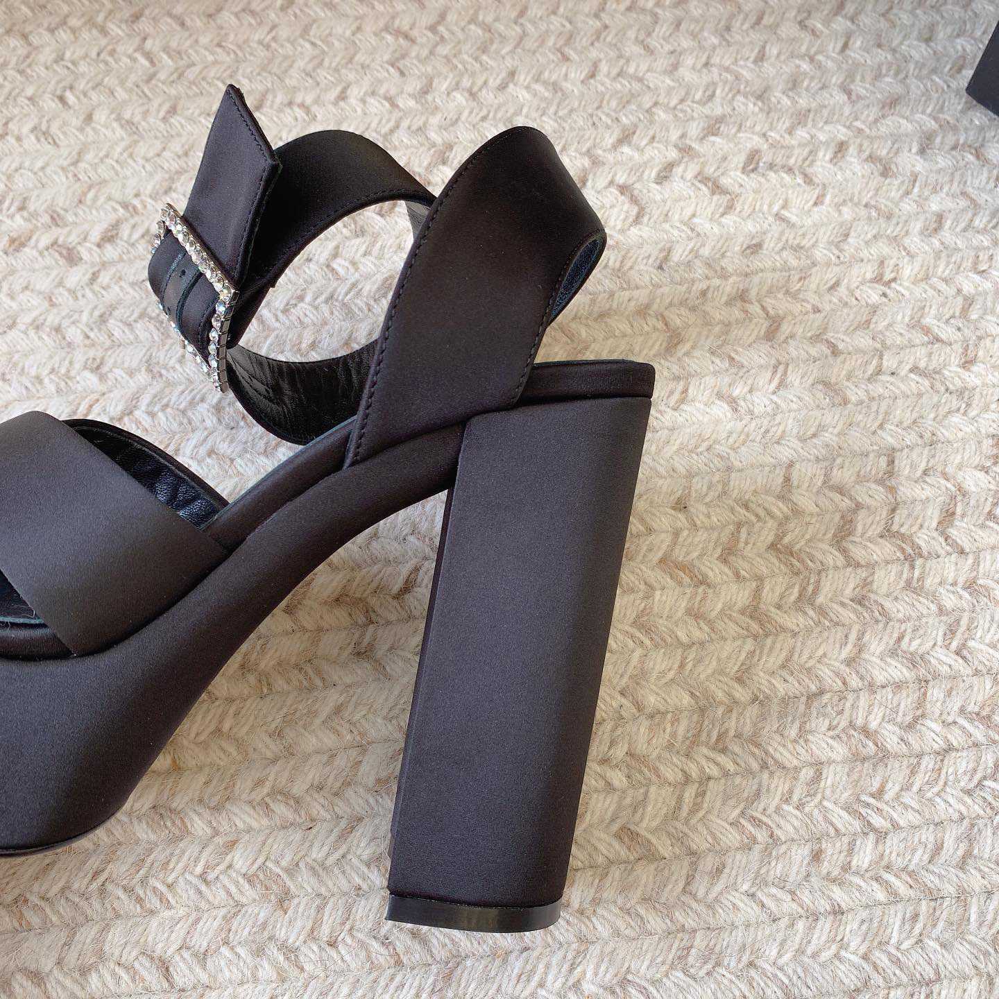 Saint Laurent Bianca Platform Sandals In Satin Crepe - DopestKickz