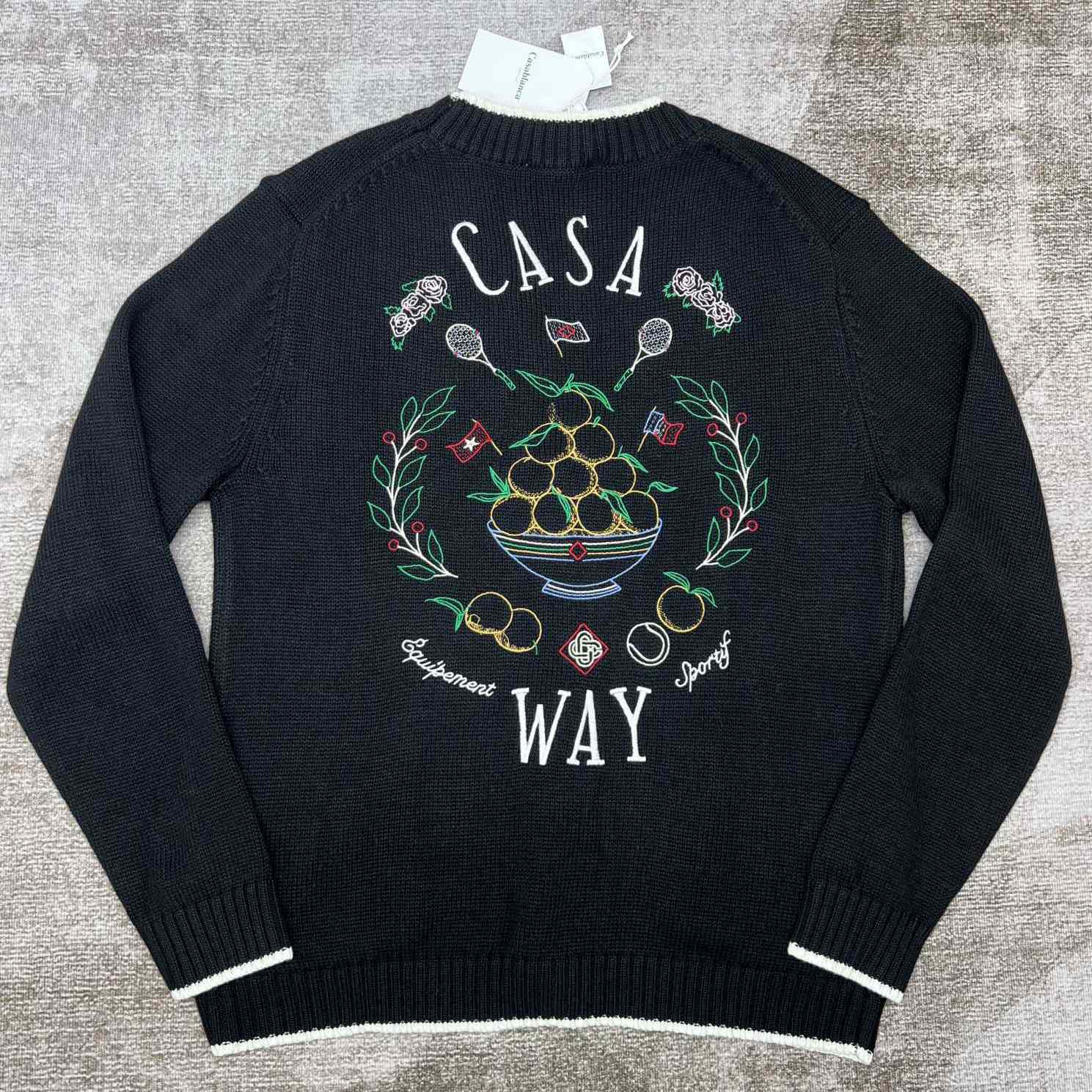 Casablanca Logo-embroidered V-neck Cardigan   D0026 - DopestKickz