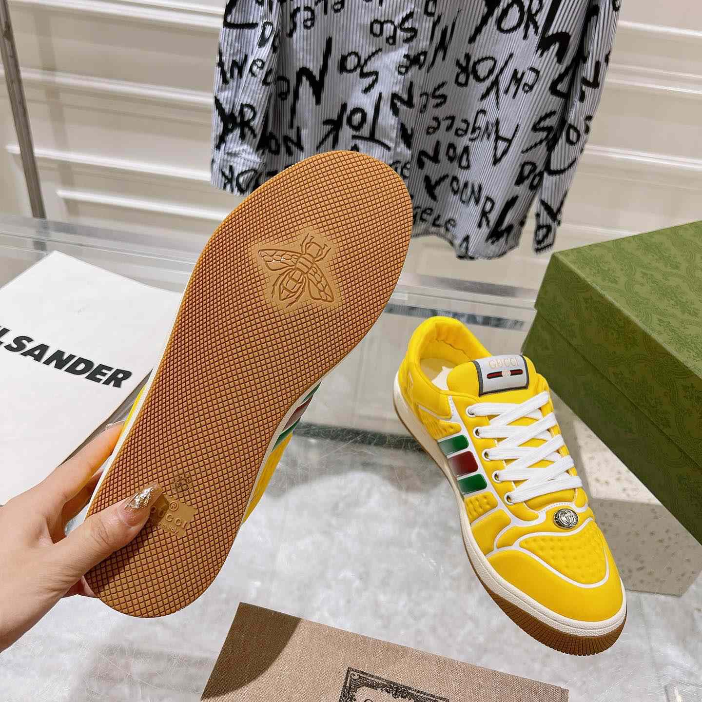 Gucci Screener Sneaker With Web - DopestKickz