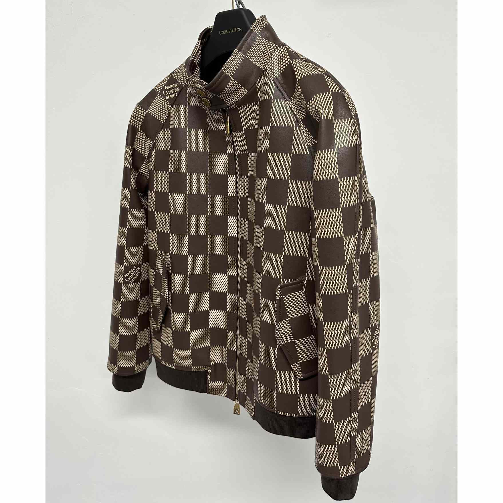 Louis Vuitton Damier Leather Harrington Jacket   1AFIMC - DopestKickz