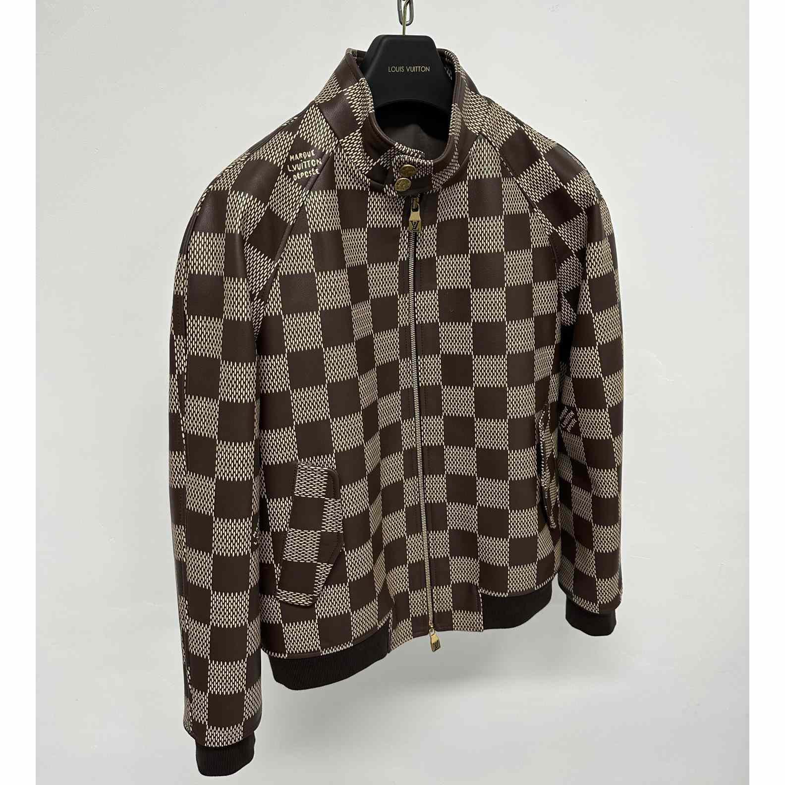 Louis Vuitton Damier Leather Harrington Jacket   1AFIMC - DopestKickz