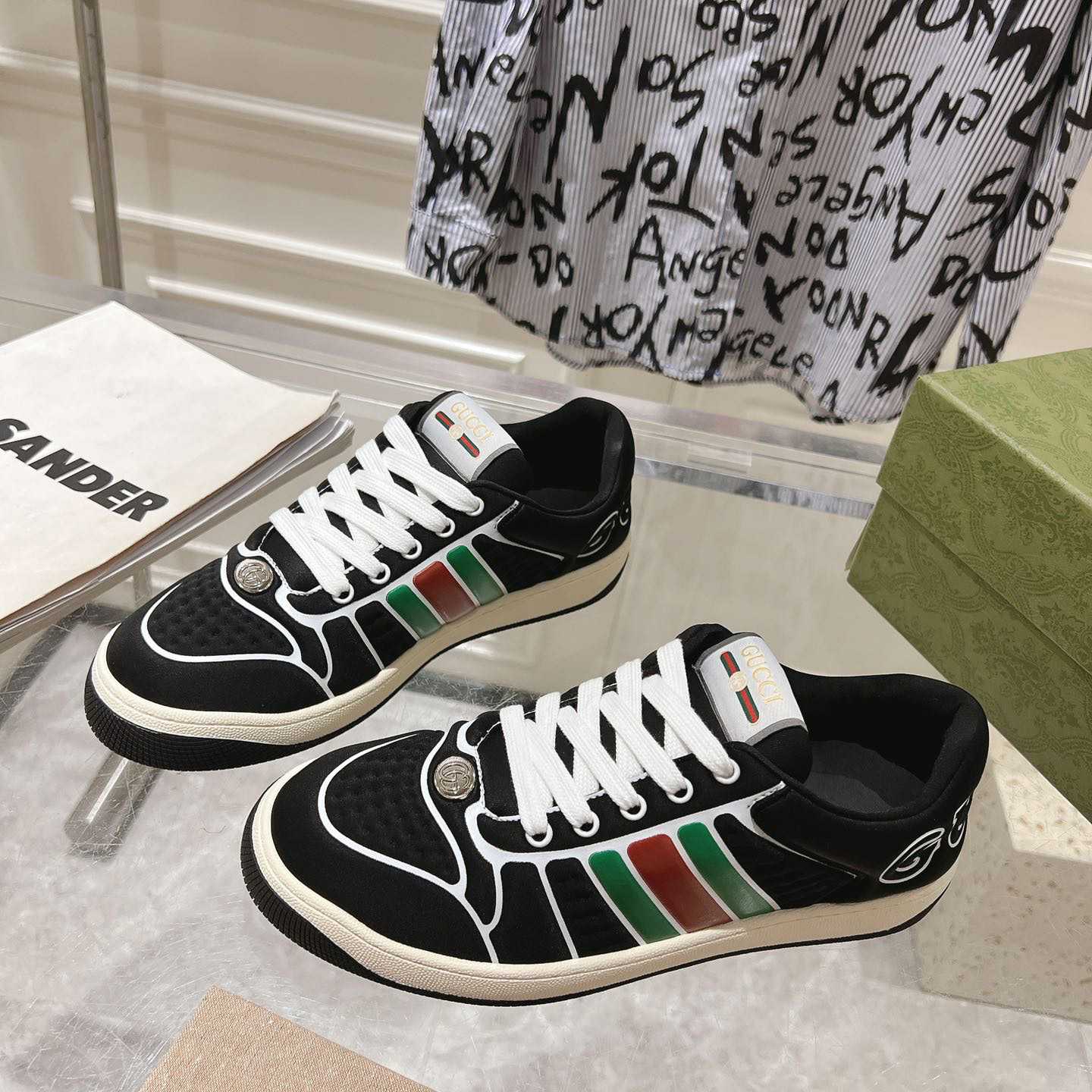 Gucci Screener Sneaker With Web - DopestKickz
