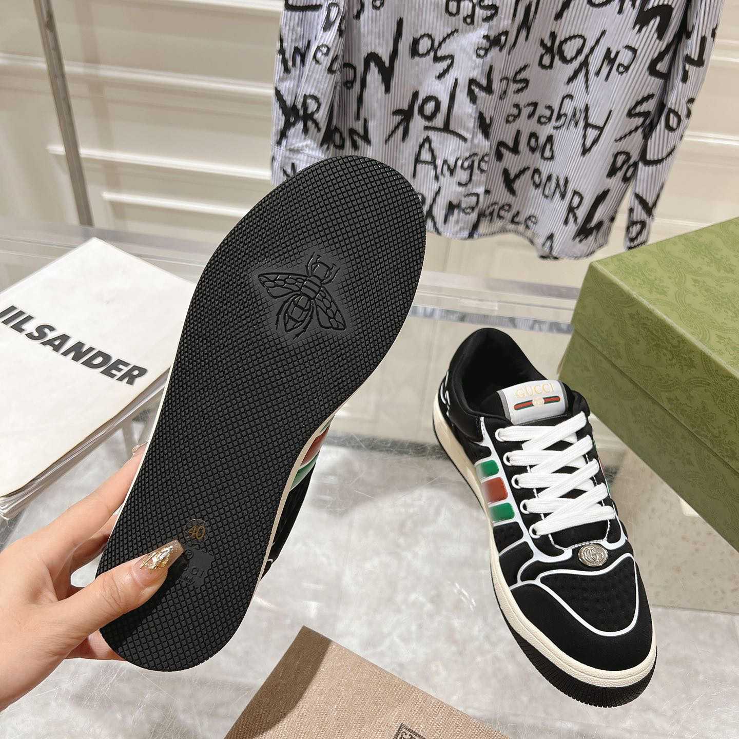 Gucci Screener Sneaker With Web - DopestKickz