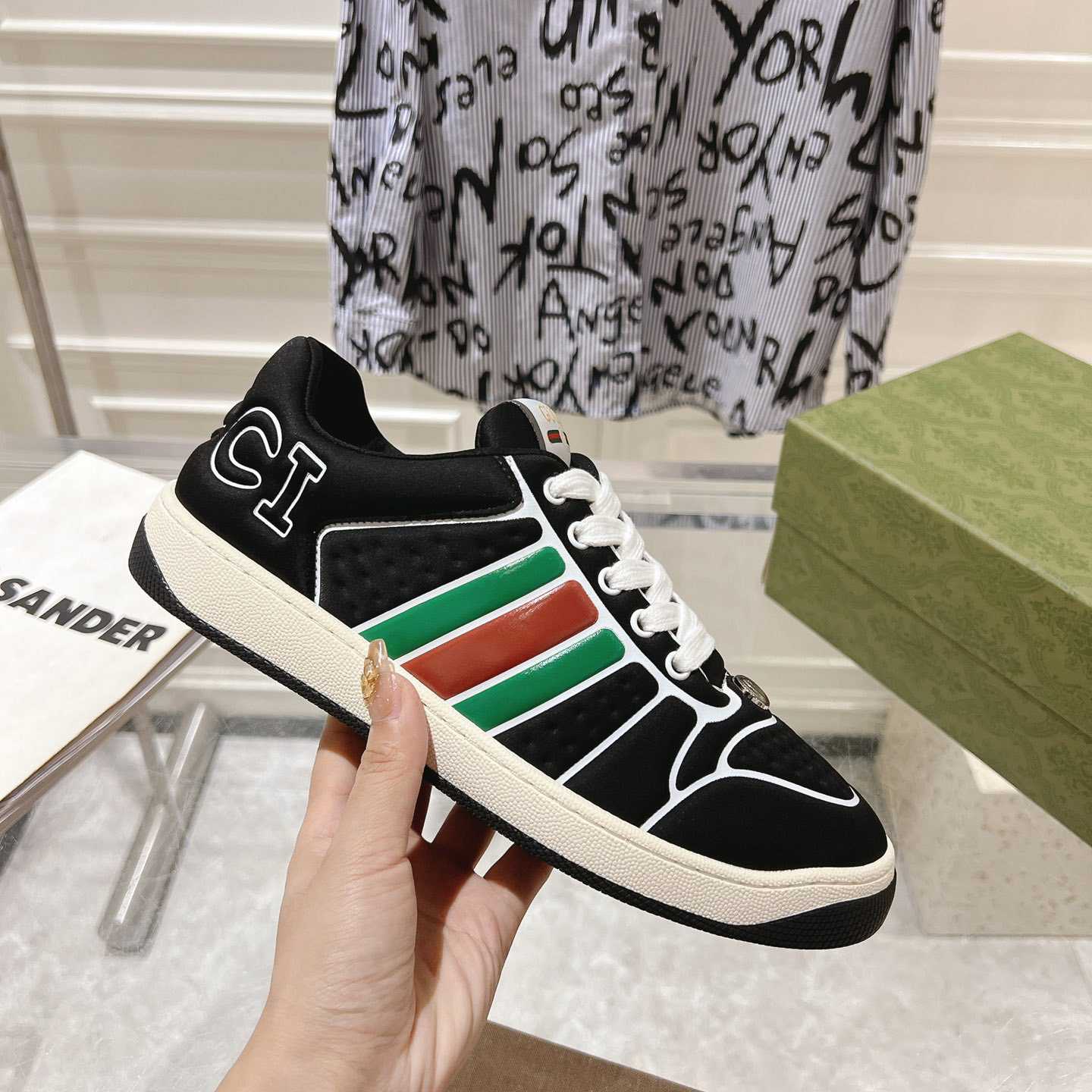 Gucci Screener Sneaker With Web - DopestKickz