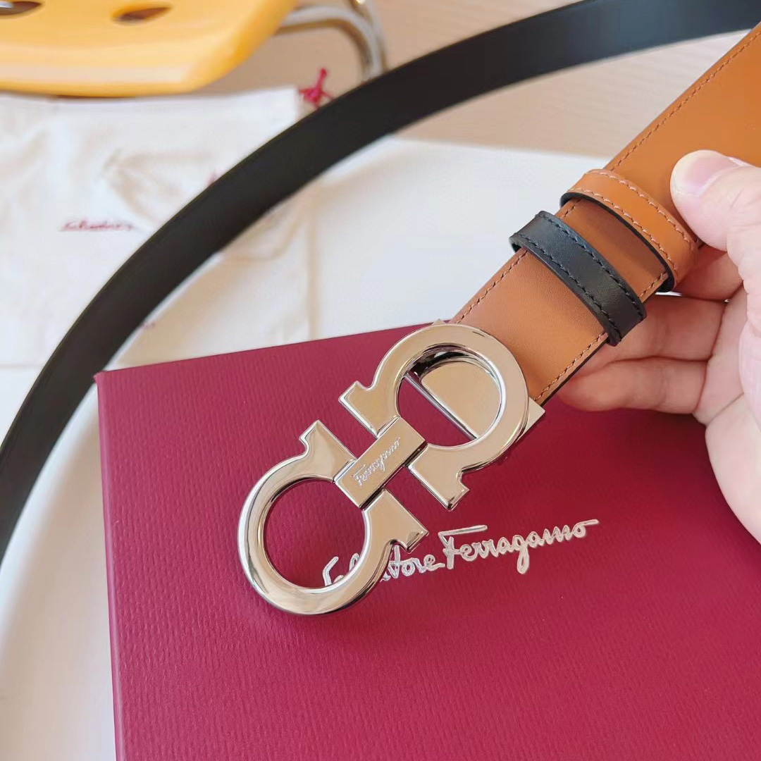 Ferragamo Reversible Leather Belt - DopestKickz