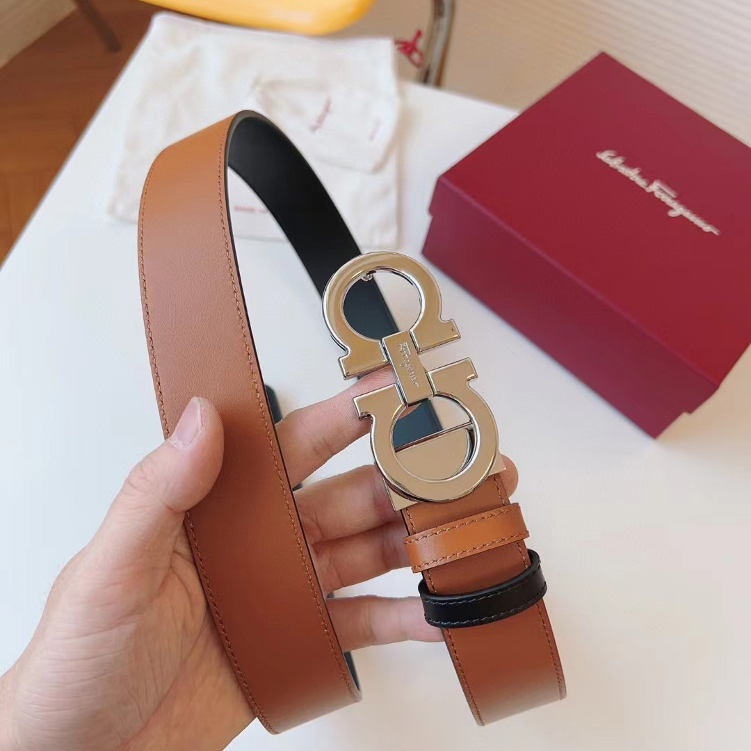 Ferragamo Reversible Leather Belt - DopestKickz
