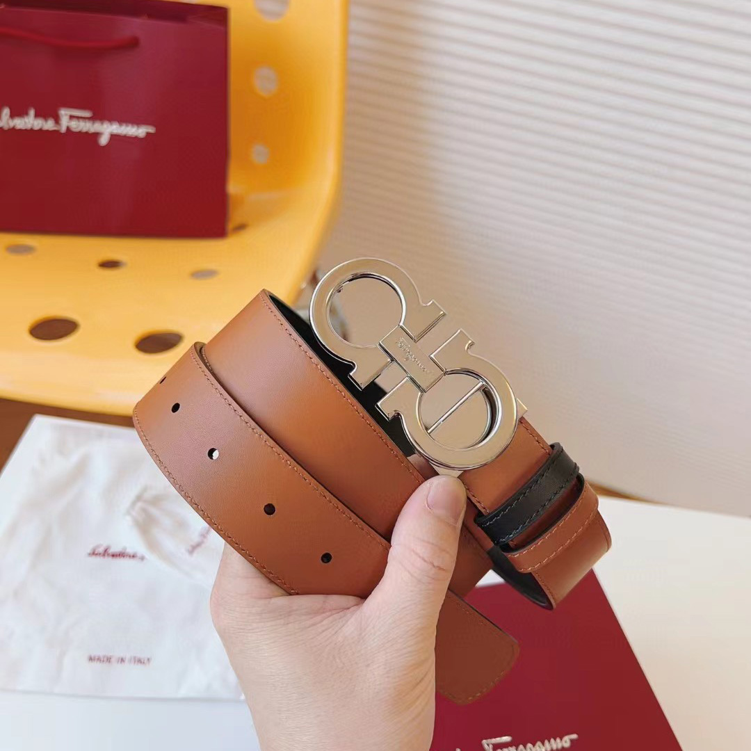 Ferragamo Reversible Leather Belt - DopestKickz