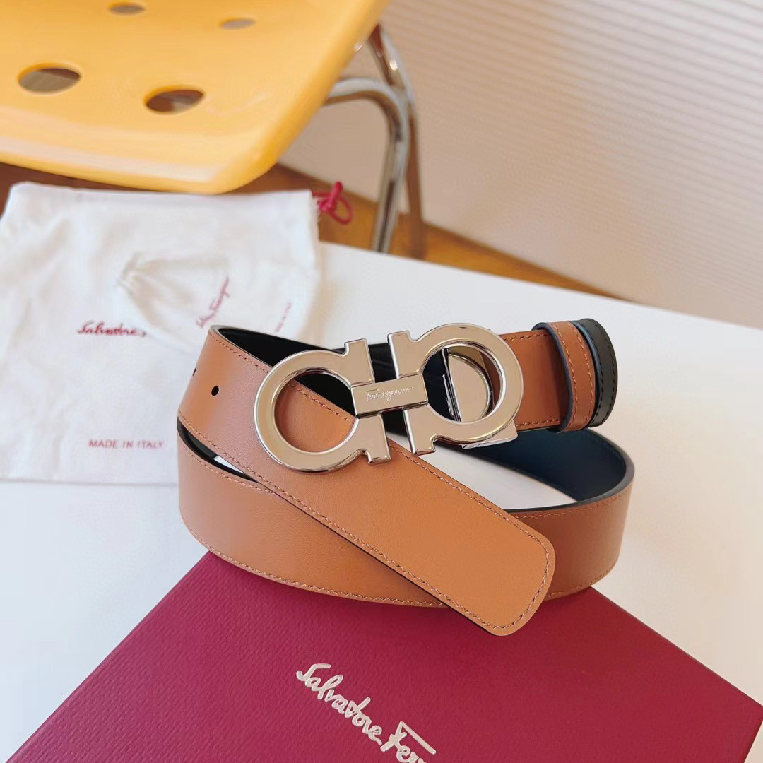 Ferragamo Reversible Leather Belt - DopestKickz