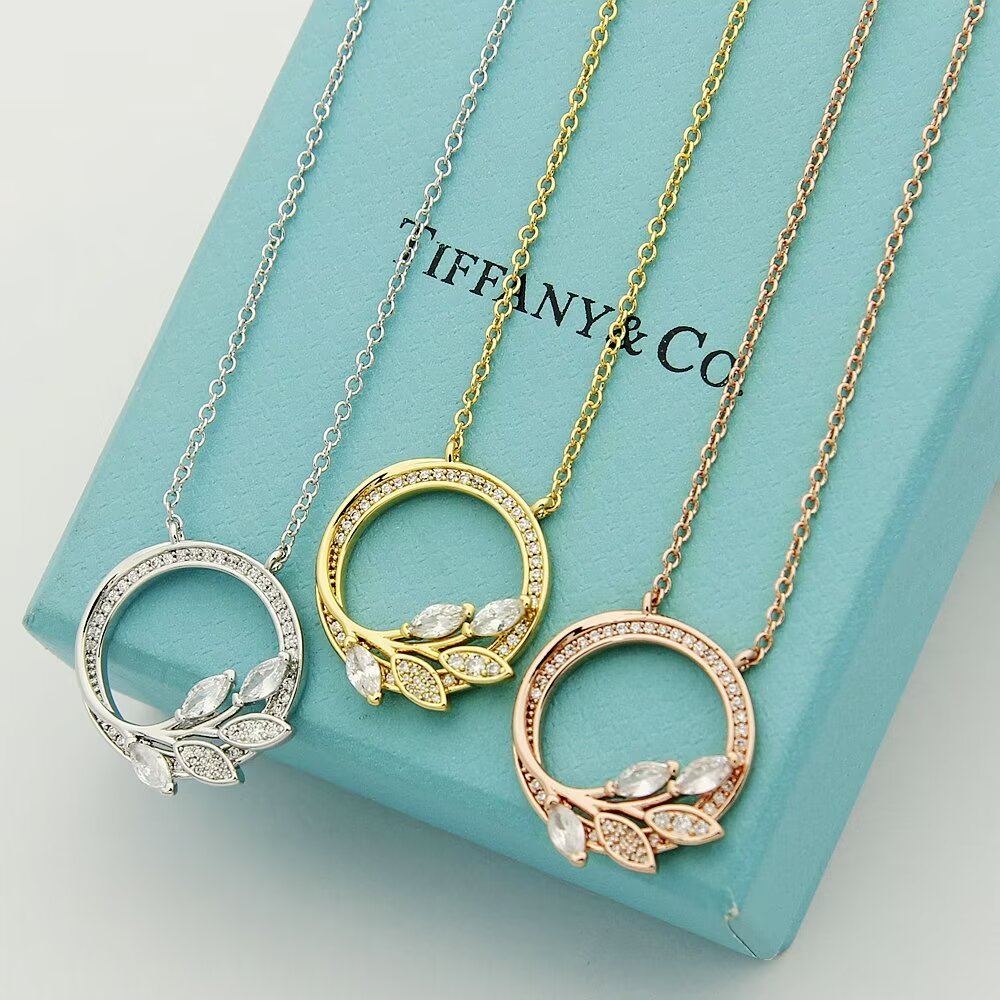 Tiffany & Co. Diamond Vine Circle Pendant In Platinum - DopestKickz