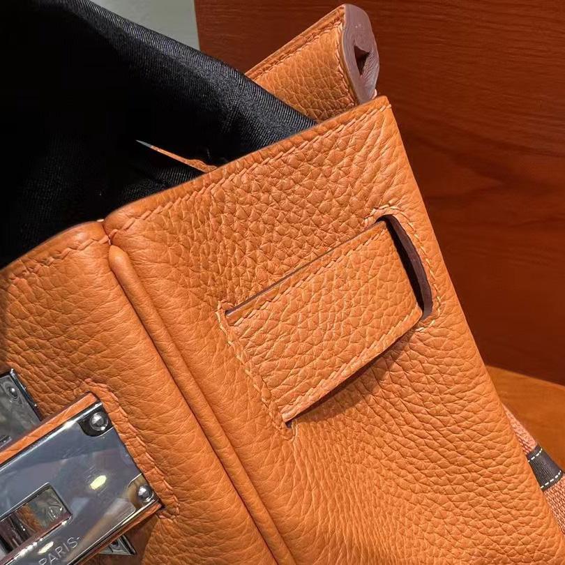 Hermes Orange 'Hac A Dos' Sling Backpack  (18-27-8cm) - DopestKickz