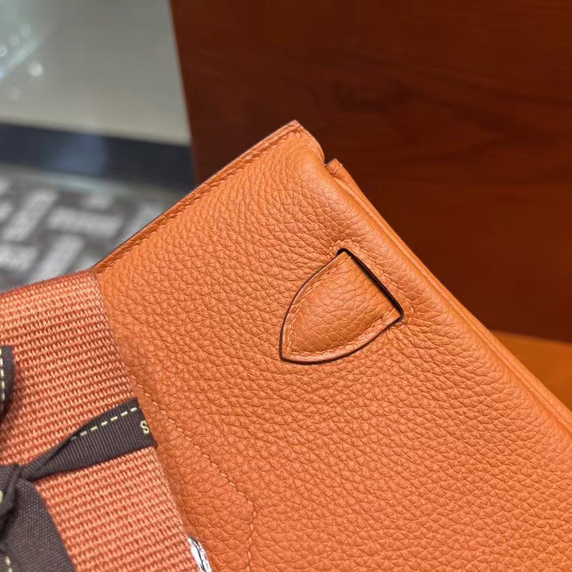 Hermes Orange 'Hac A Dos' Sling Backpack  (18-27-8cm) - DopestKickz