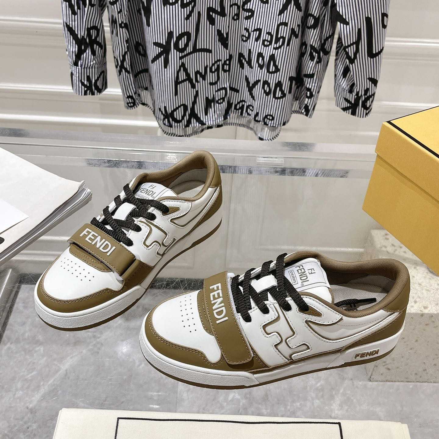 Fendi Match Green Leather Low-tops - DopestKickz