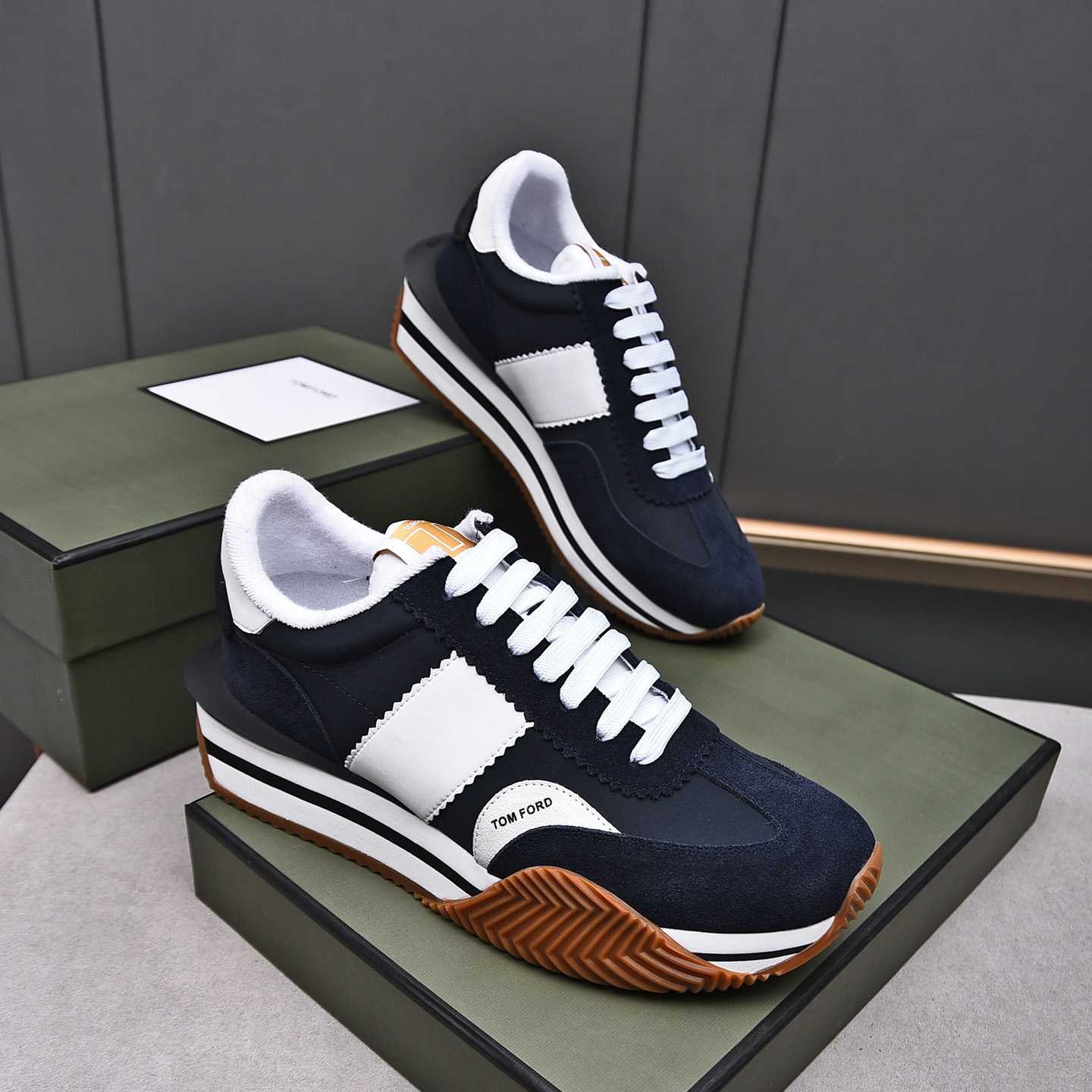 Tom Ford James Mixed Media Low Top Sneaker - DopestKickz