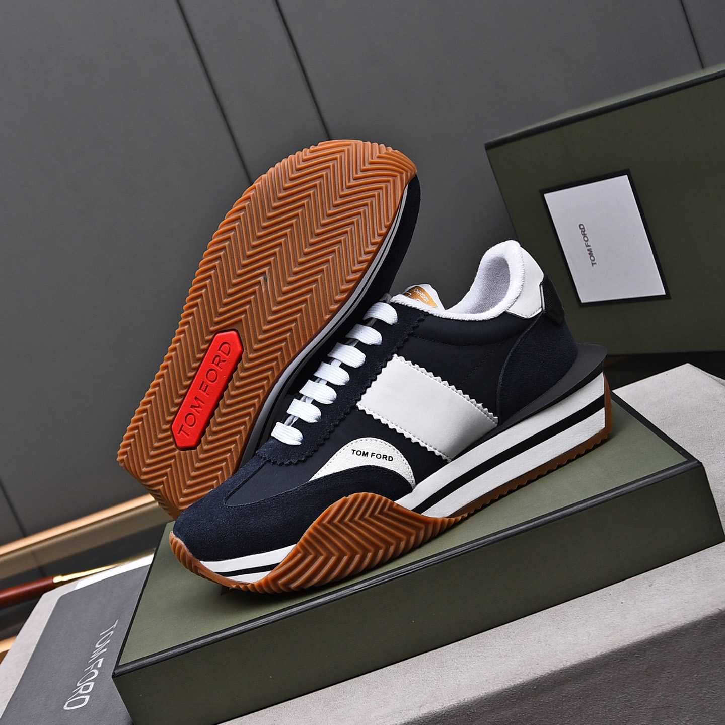 Tom Ford James Mixed Media Low Top Sneaker - DopestKickz