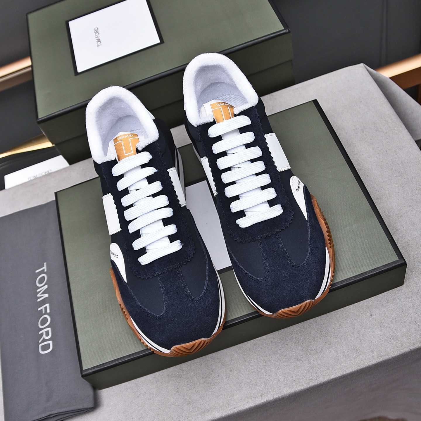 Tom Ford James Mixed Media Low Top Sneaker - DopestKickz