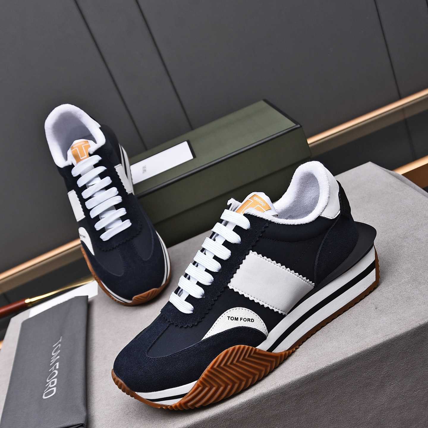 Tom Ford James Mixed Media Low Top Sneaker - DopestKickz