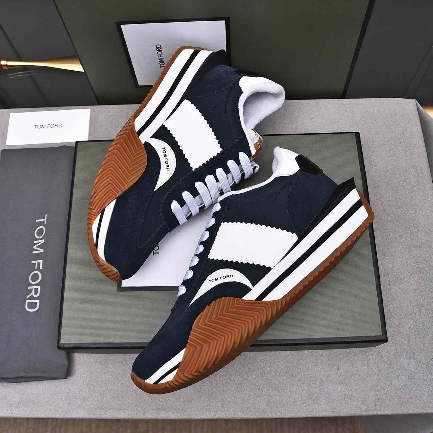 Tom Ford James Mixed Media Low Top Sneaker - DopestKickz