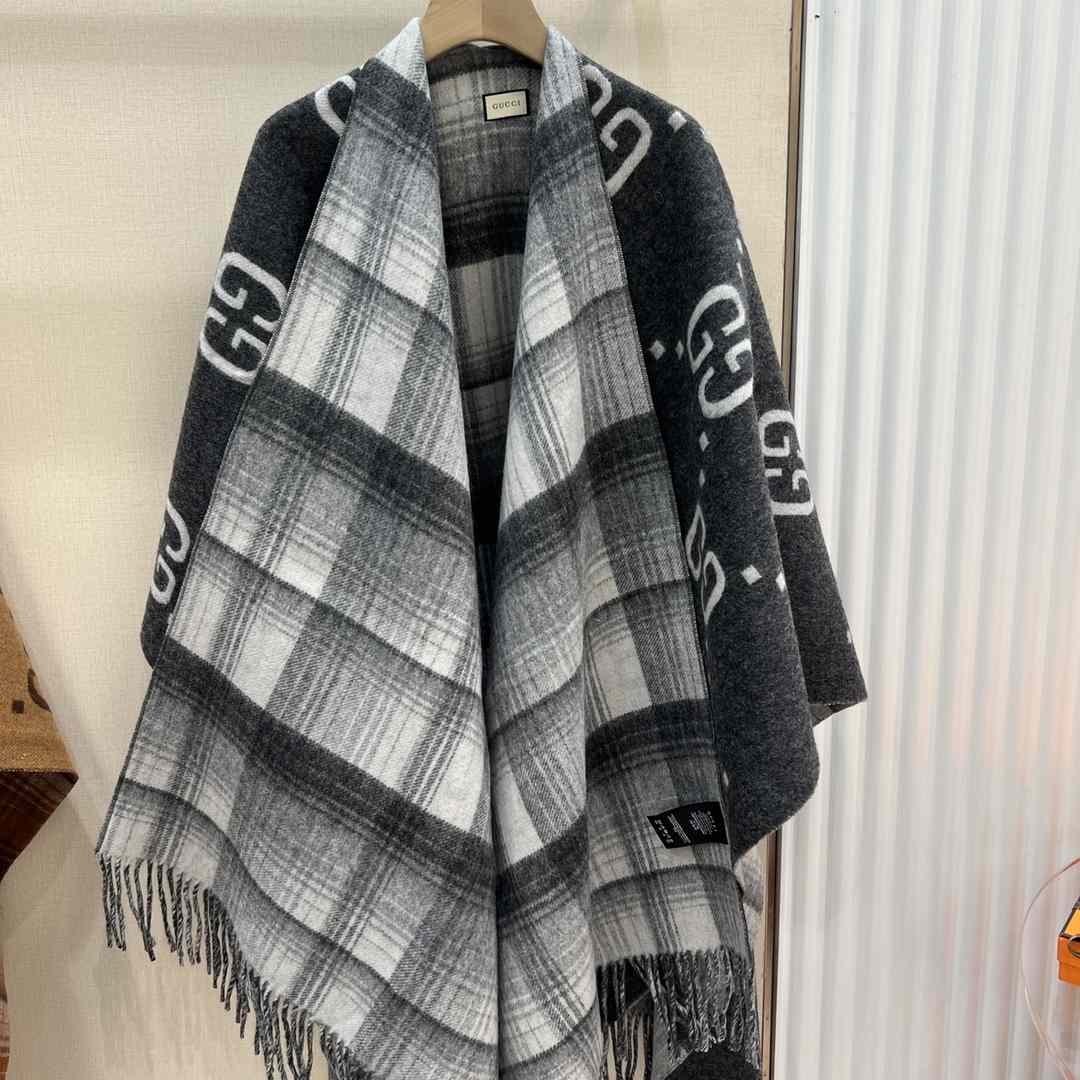 Gucci GG Jacquard Wool Silk Scarf - DopestKickz