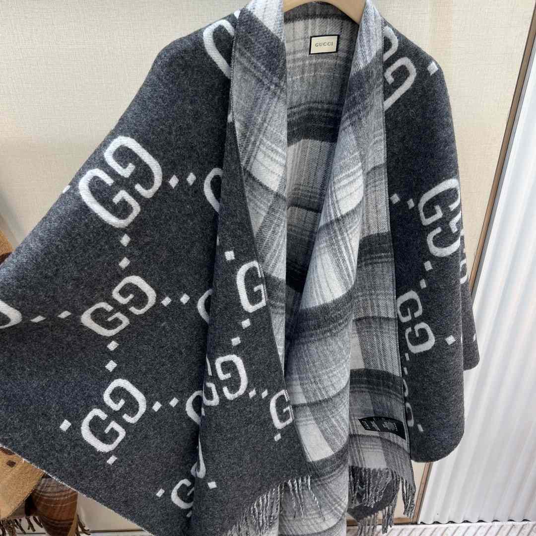 Gucci GG Jacquard Wool Silk Scarf - DopestKickz