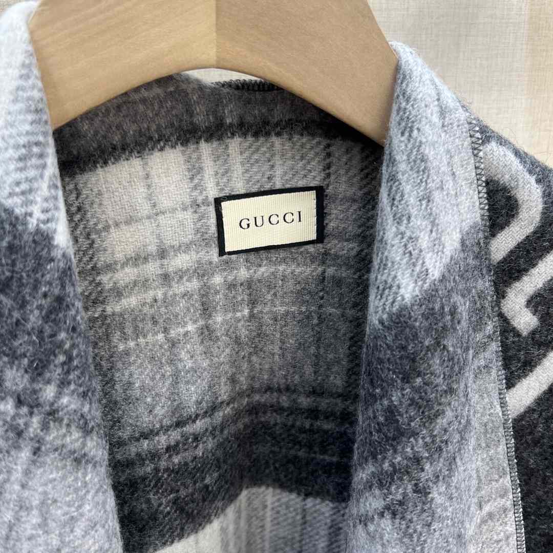 Gucci GG Jacquard Wool Silk Scarf - DopestKickz