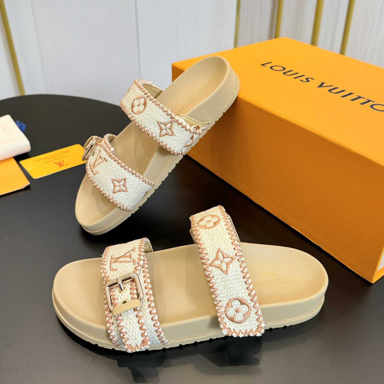 Louis Vuitton Bom Dia Flat Comfort Mule   - DopestKickz