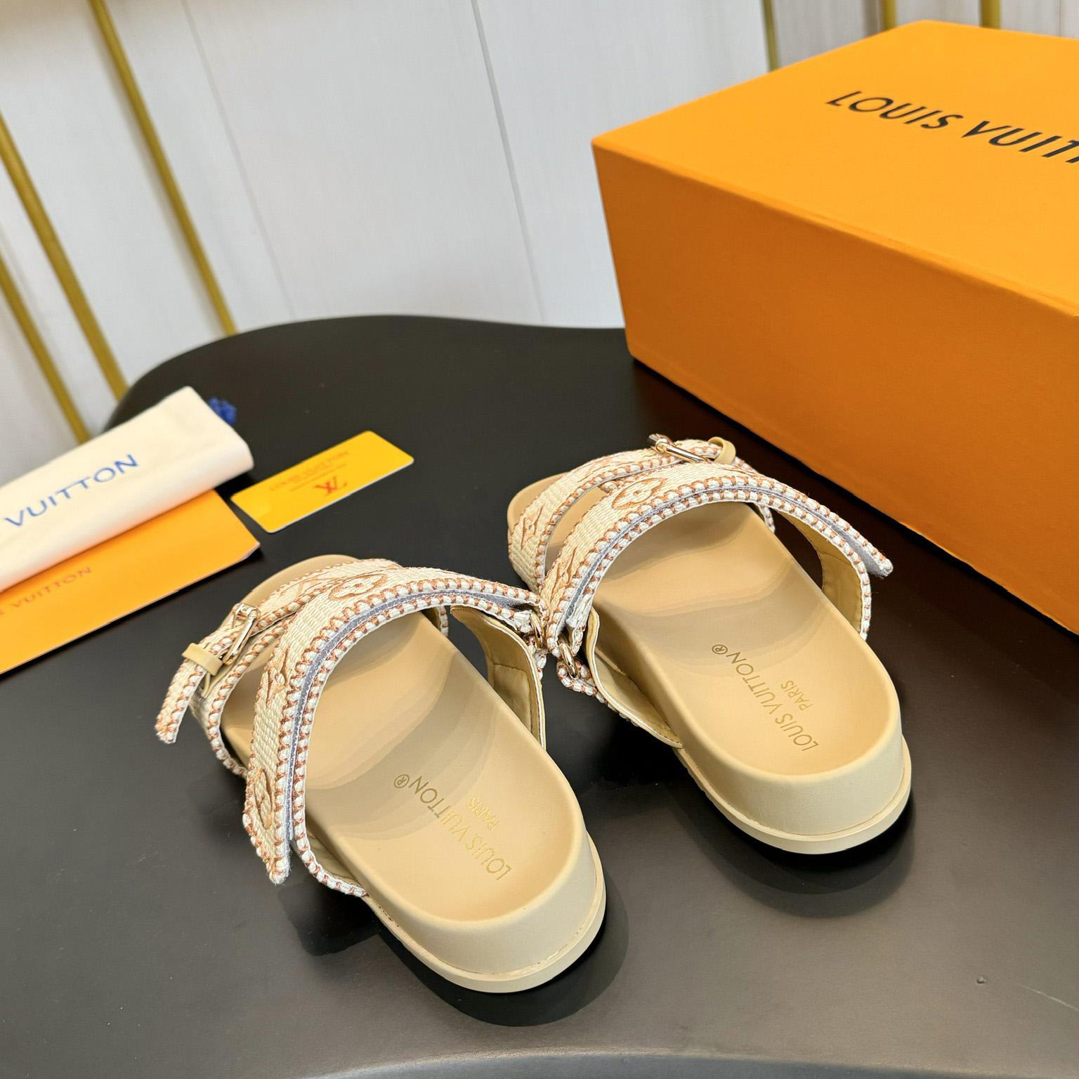 Louis Vuitton Bom Dia Flat Comfort Mule   - DopestKickz