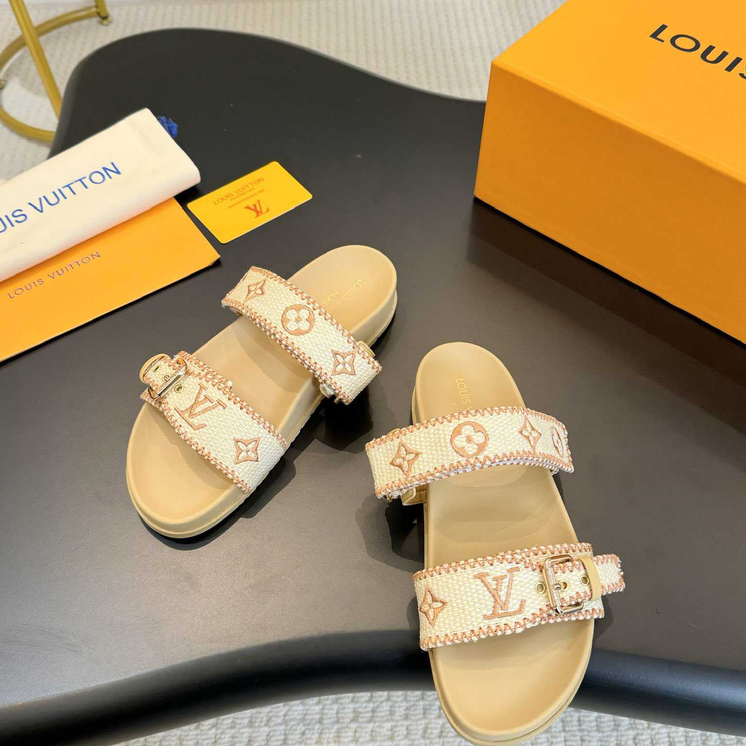 Louis Vuitton Bom Dia Flat Comfort Mule   - DopestKickz