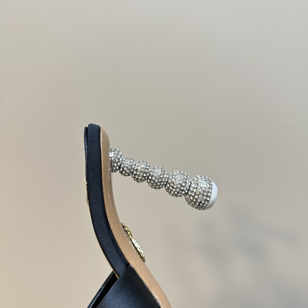 Aquazzura Black 105mm Yes Baby Satin Mules - DopestKickz