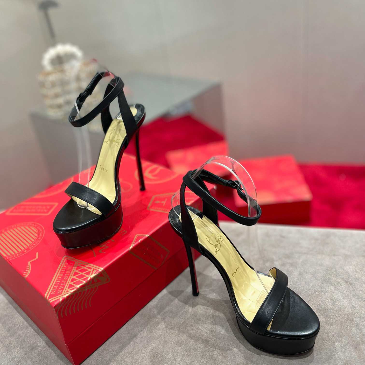 Christian Louboutin Loubi Queen Alta 150 Leather Platform Sandals - DopestKickz