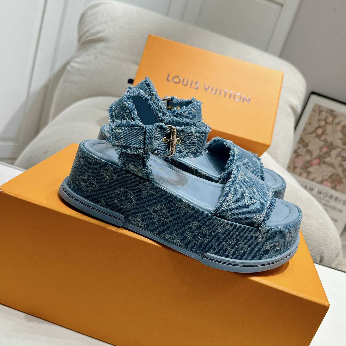 Louis Vuitton Maya Flatform Sandal   - DopestKickz