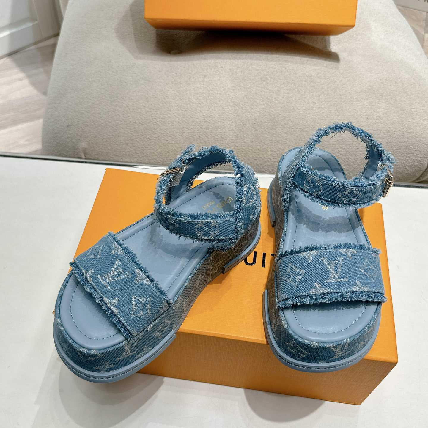 Louis Vuitton Maya Flatform Sandal   - DopestKickz