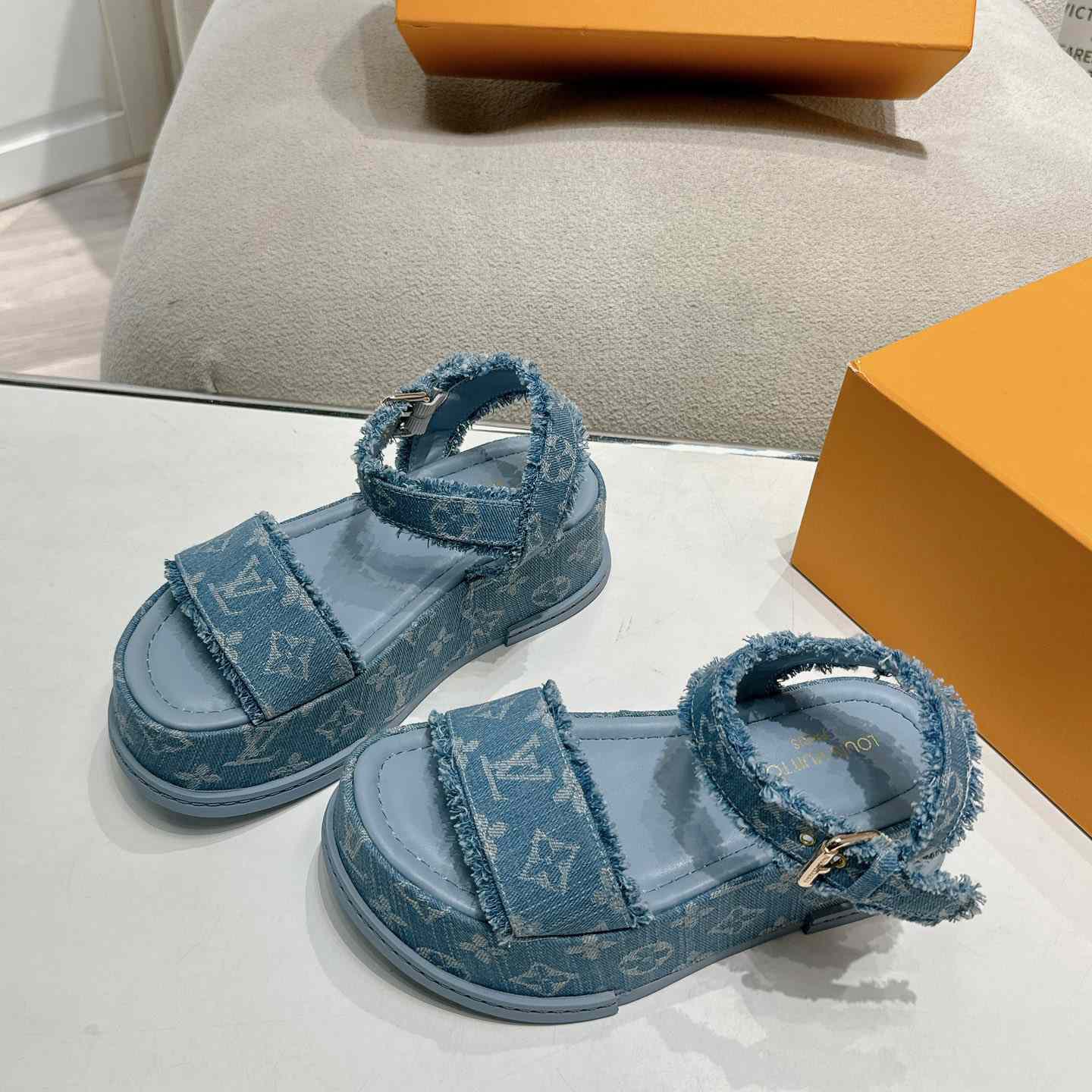 Louis Vuitton Maya Flatform Sandal   - DopestKickz