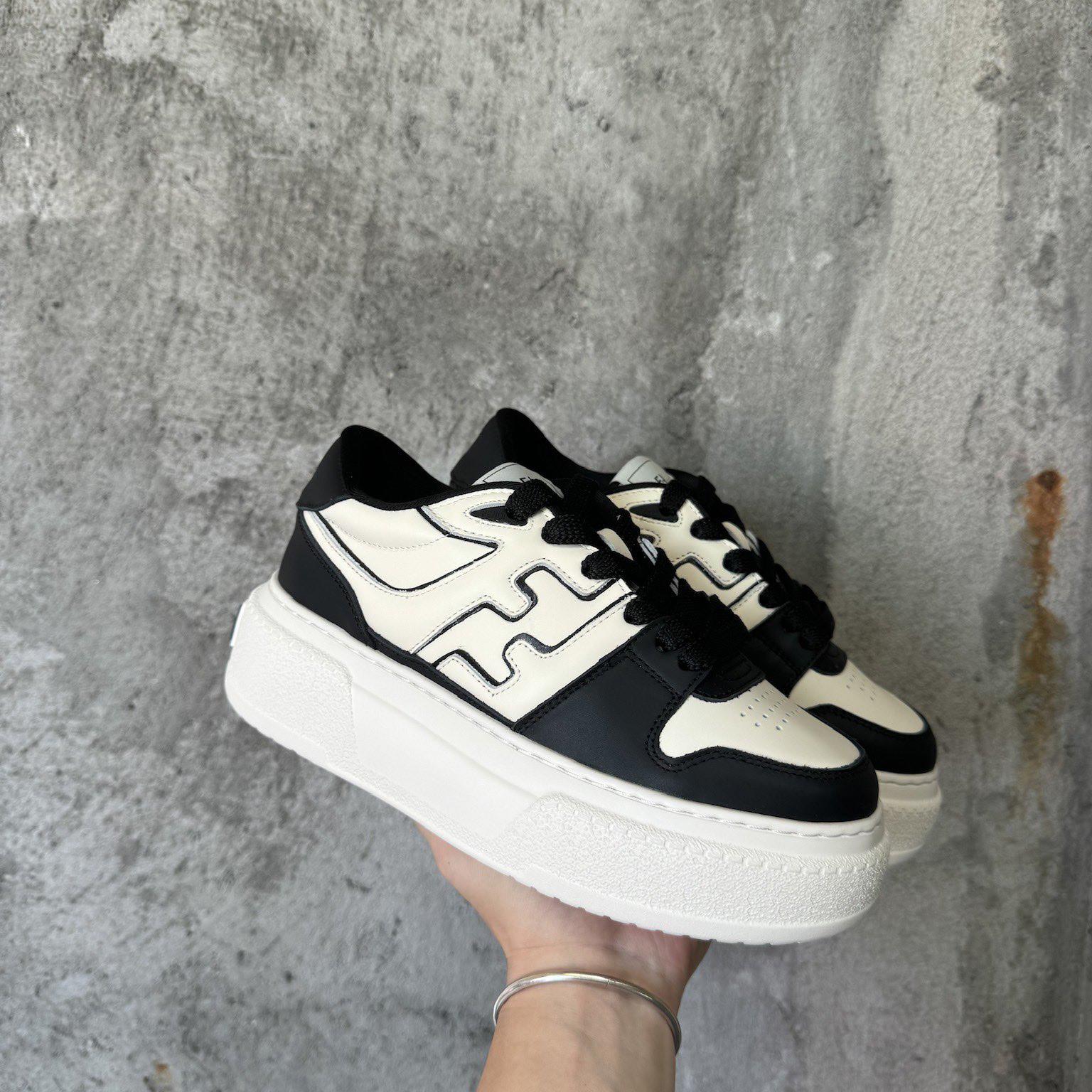 Fendi Match Black Leather Platform Low-tops - DopestKickz