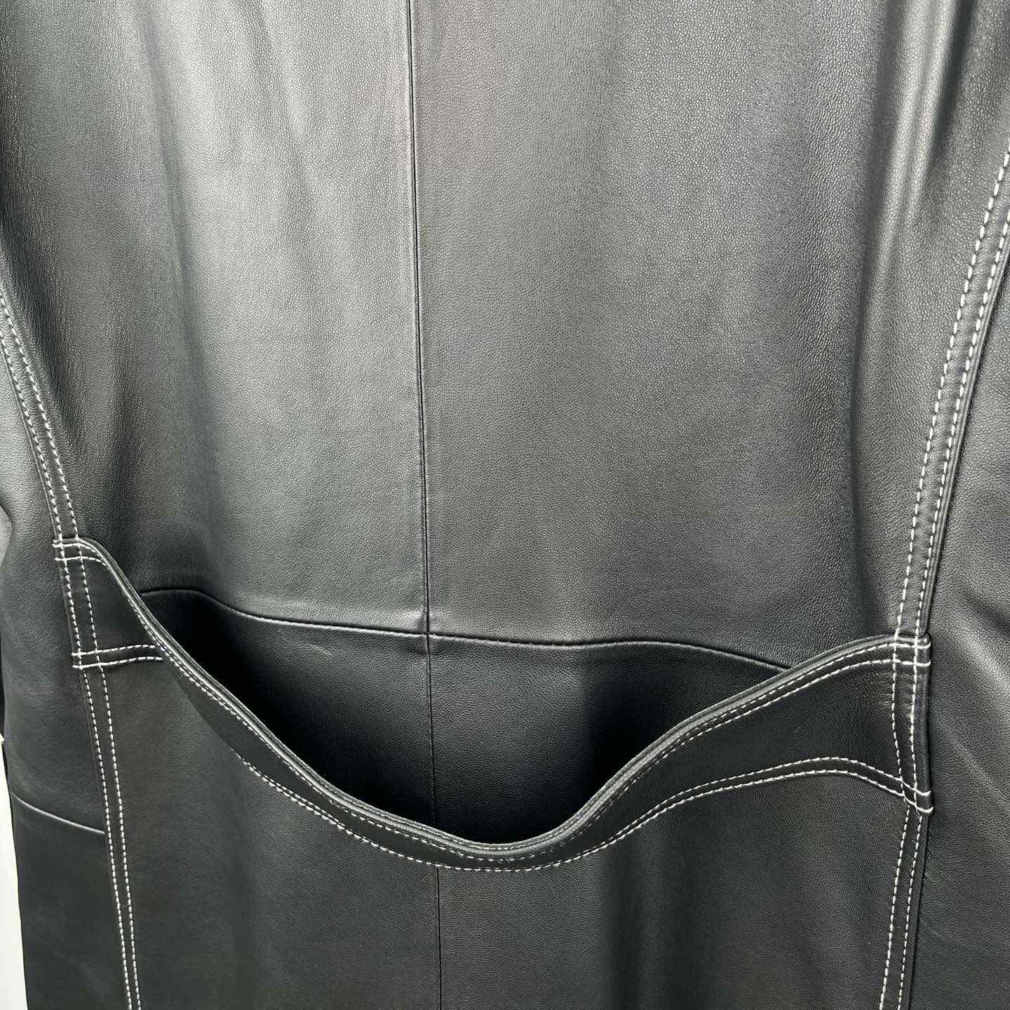 Fendi Black Leather Overcoat - DopestKickz