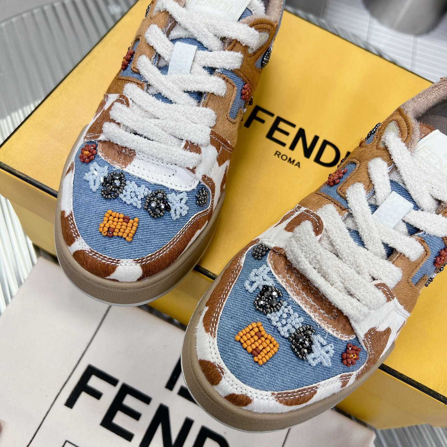 Fendi Match 'Cow Print Denim' - DopestKickz