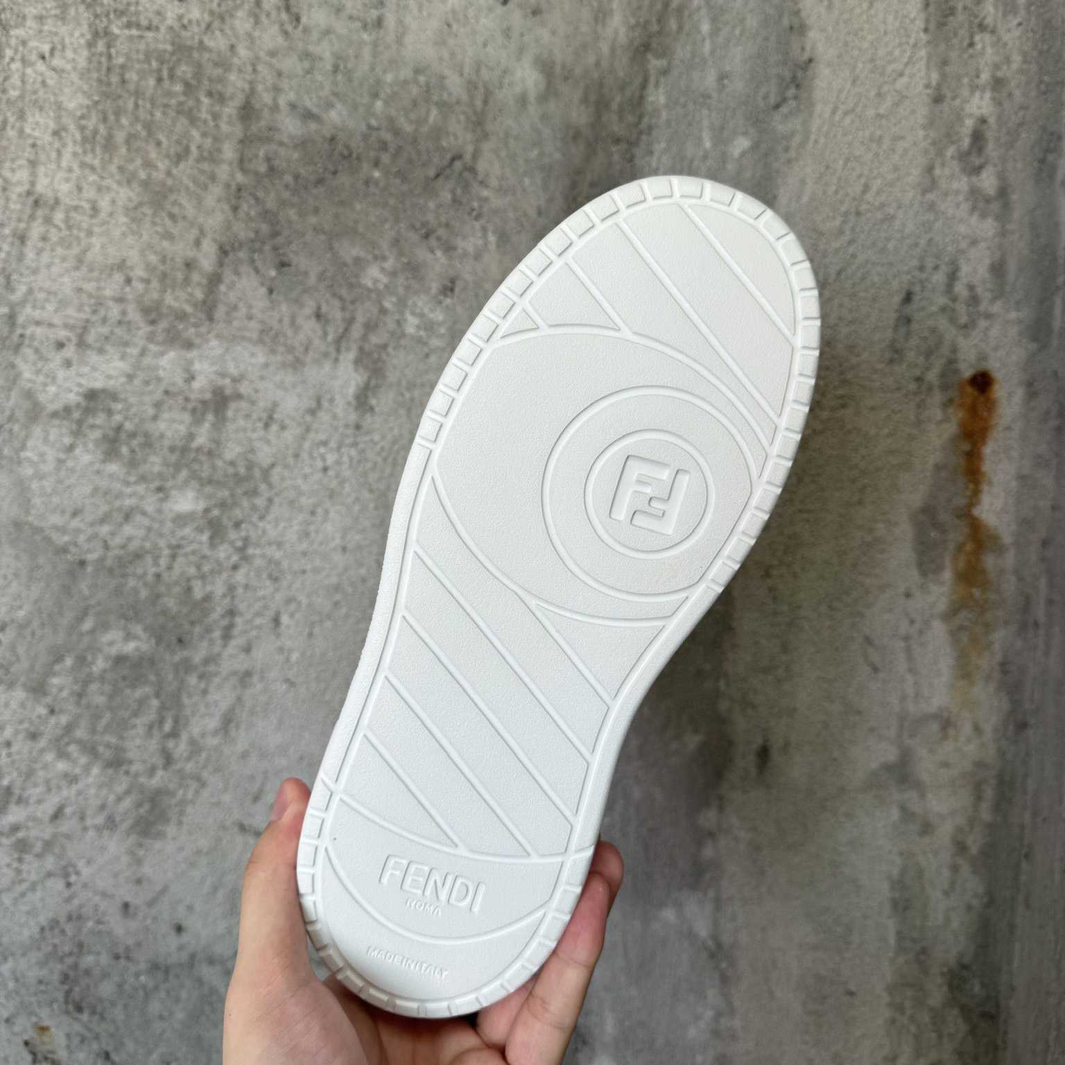 Fendi Match Gray Leather Platform Low-tops - DopestKickz