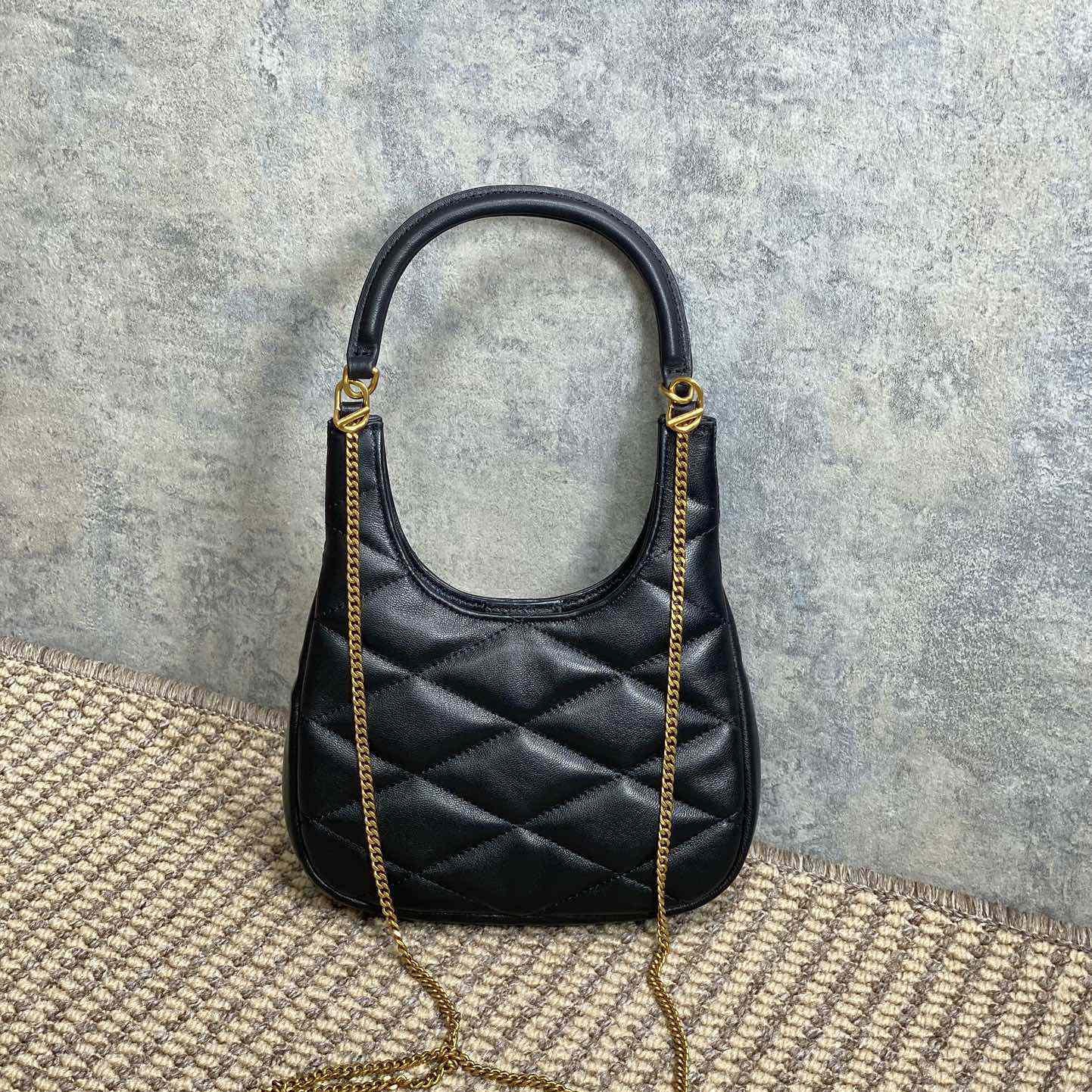 Saint Laurent Sade Hobo In Lambskin - DopestKickz