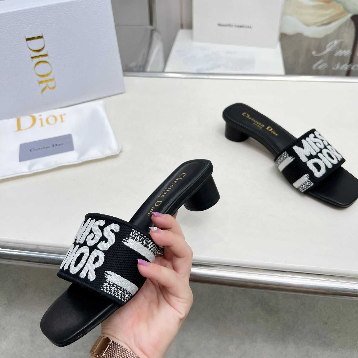 Dior Dway Heeled Slide - DopestKickz