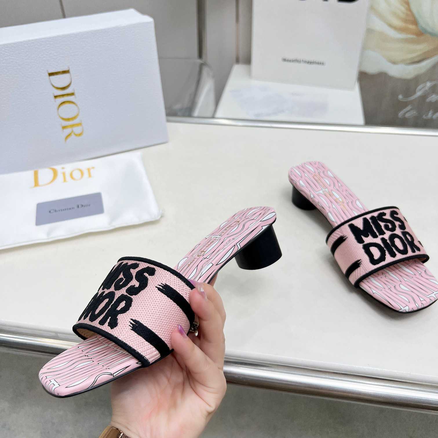Dior Dway Heeled Slide - DopestKickz
