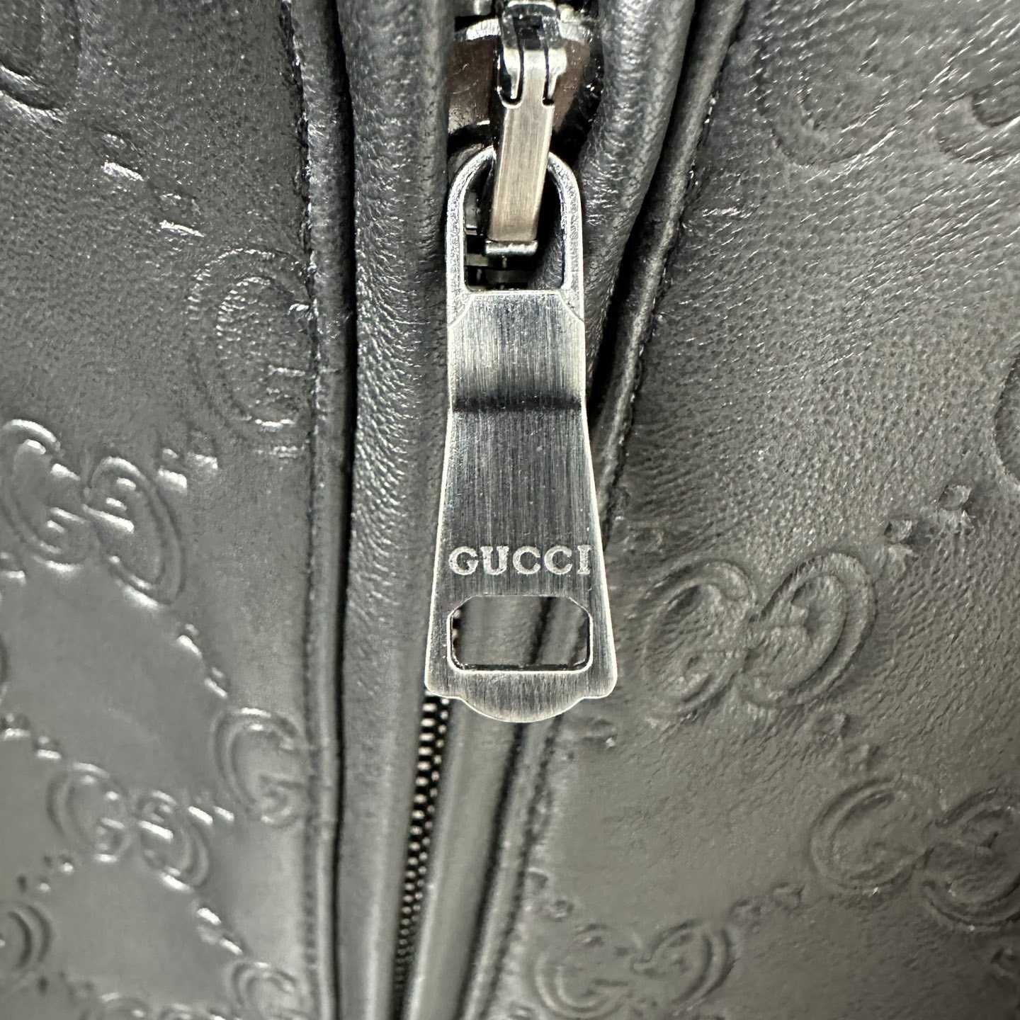 Gucci Embossed GG Leather Bomber Jacket  - DopestKickz