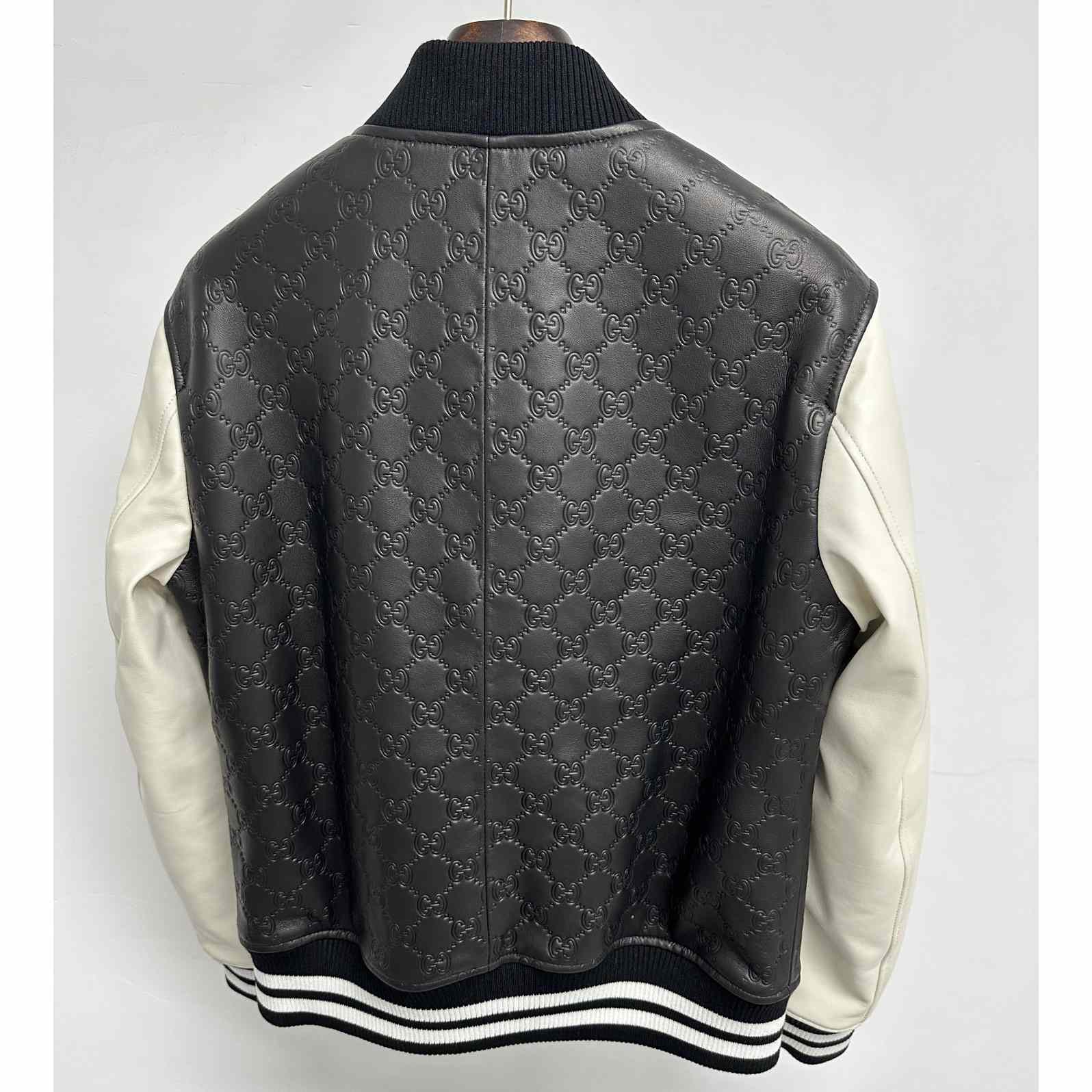 Gucci Embossed GG Leather Bomber Jacket  - DopestKickz