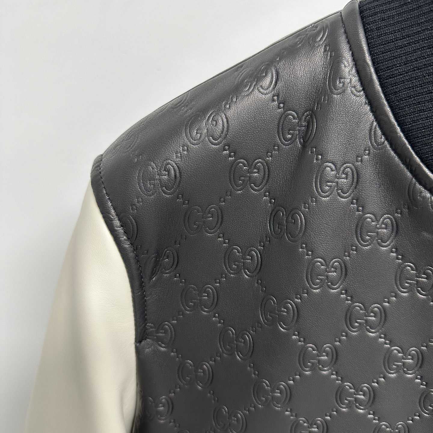 Gucci Embossed GG Leather Bomber Jacket  - DopestKickz