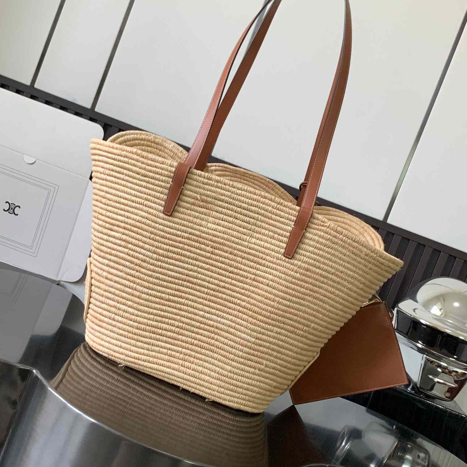 Celine Classic Panier Medium Braided Triomp And Calfskin  47-30.5-15cm - DopestKickz