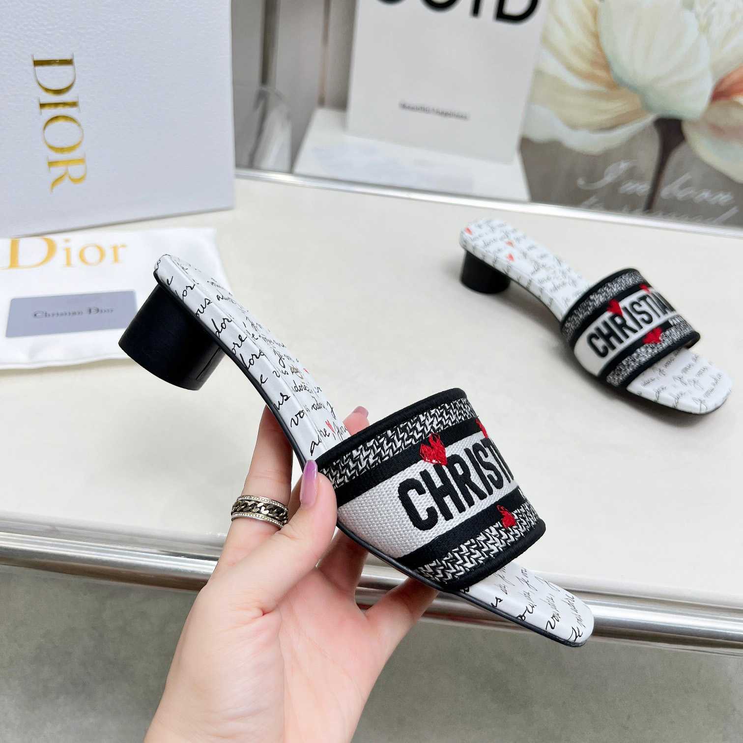 Dior Dway Heeled Slide - DopestKickz