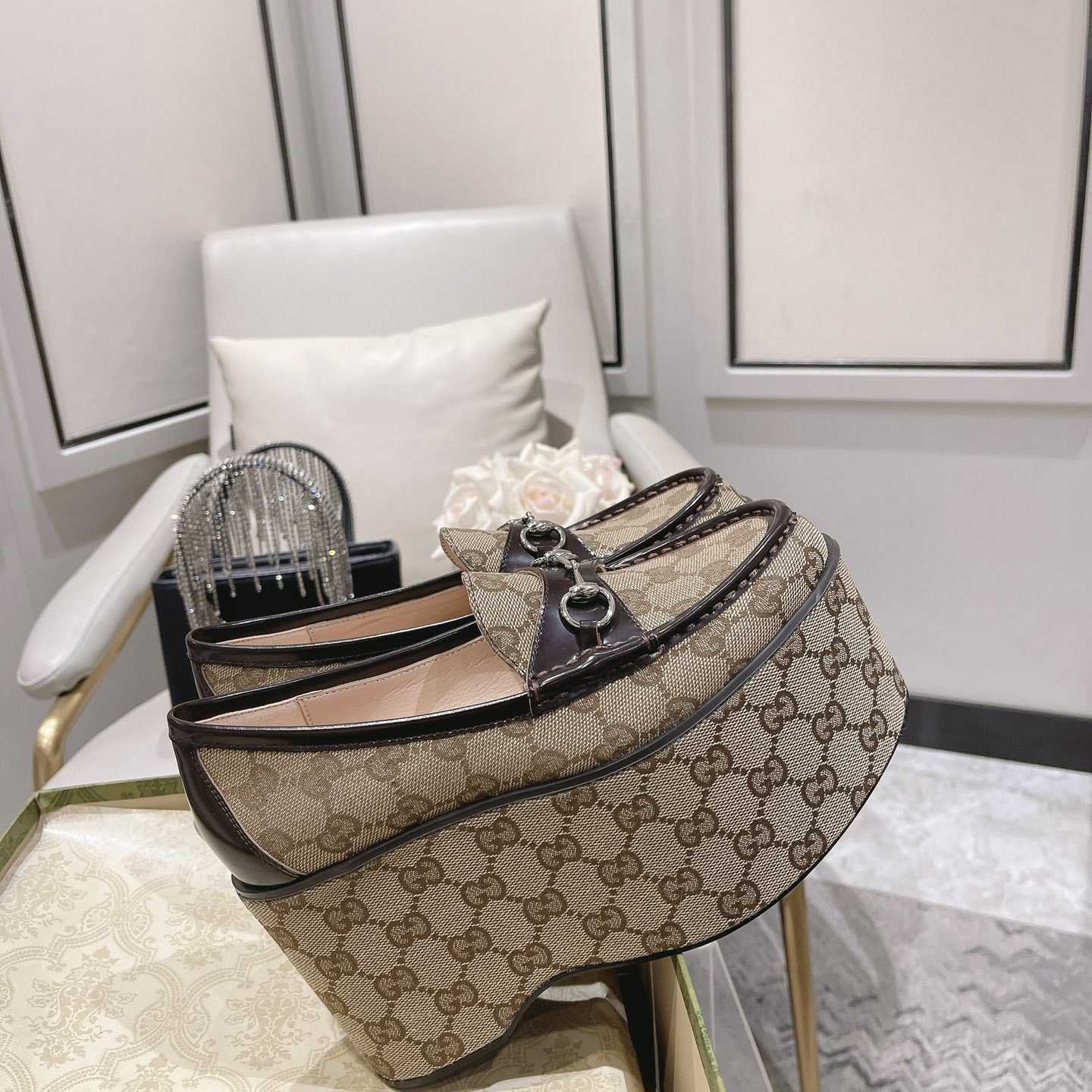 Gucci Women's Horsebit Wedge Loafer - DopestKickz